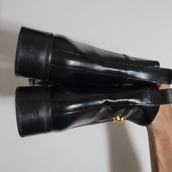 NEW Tory Burch Womens Everly Flat Ankle Boots Black Leather 10.5 Luxury Designer - Picture 4 of 10